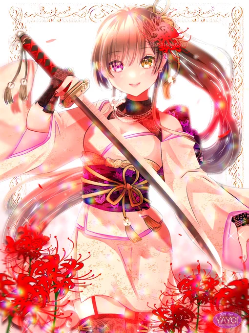 #イラストを4枚貼ると秋風に乗って絵柄を好いてくれる人の元へ届くらしいそろそろ秋らしい風が吹きますように～(*`ω` ≡ `ω`*) 