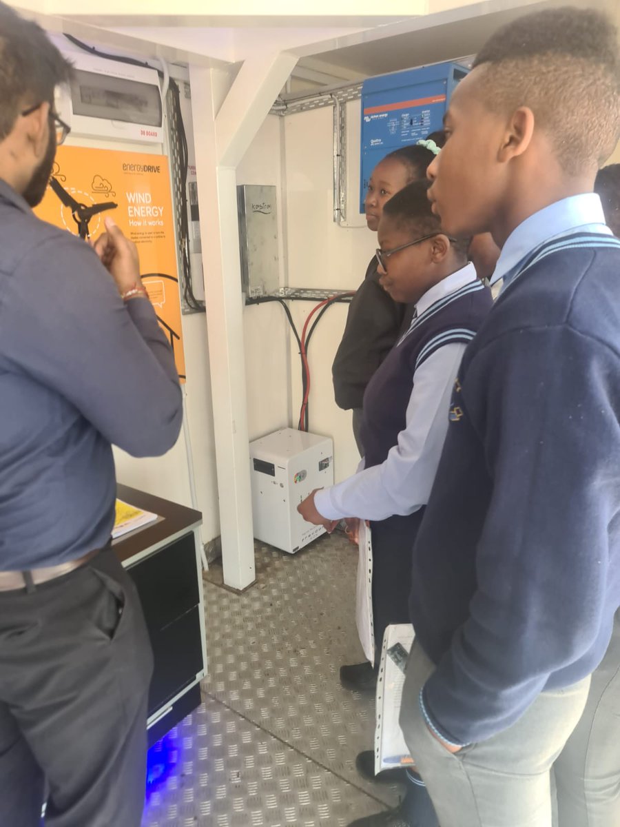 _sawea's tweet photo. Middelburg, Mpumalanga learners were thrilled to welcome the #EnergyDRIVE &amp; hear about why clean energy generation is NB. We are grateful to both funders, @Windlab &amp; @ENERTRAG SA, for helping create a social acceptance to embrace #RE amongst learners in this province. https://t.co/qT7ipbIBq2