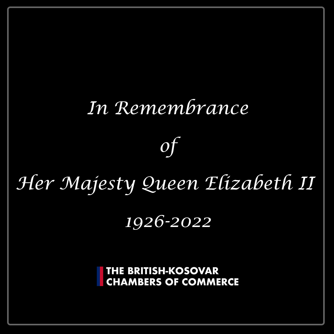 BritKosChambers's tweet photo. The British-Kosovar Chambers of Commerce is deeply saddened about the passing of her majesty Queen Elizabeth II, and we wish the new King Charles III all the best. 

#britain #kosovo https://t.co/mNPC5dQWqR
