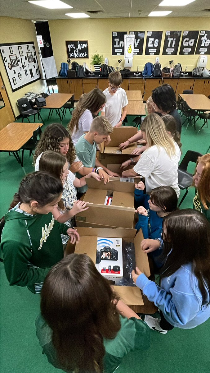 TheAiredalePost's tweet photo. Yesterday we got to unbox all of our equipment purchased through our Donors Choose Project. We want to send a huge THANK YOU to everyone who helped us get our project FULLY FUNDED in just under one week! We are so excited to start taking pictures with all of our new cameras. https://t.co/LZx0dLPQCL