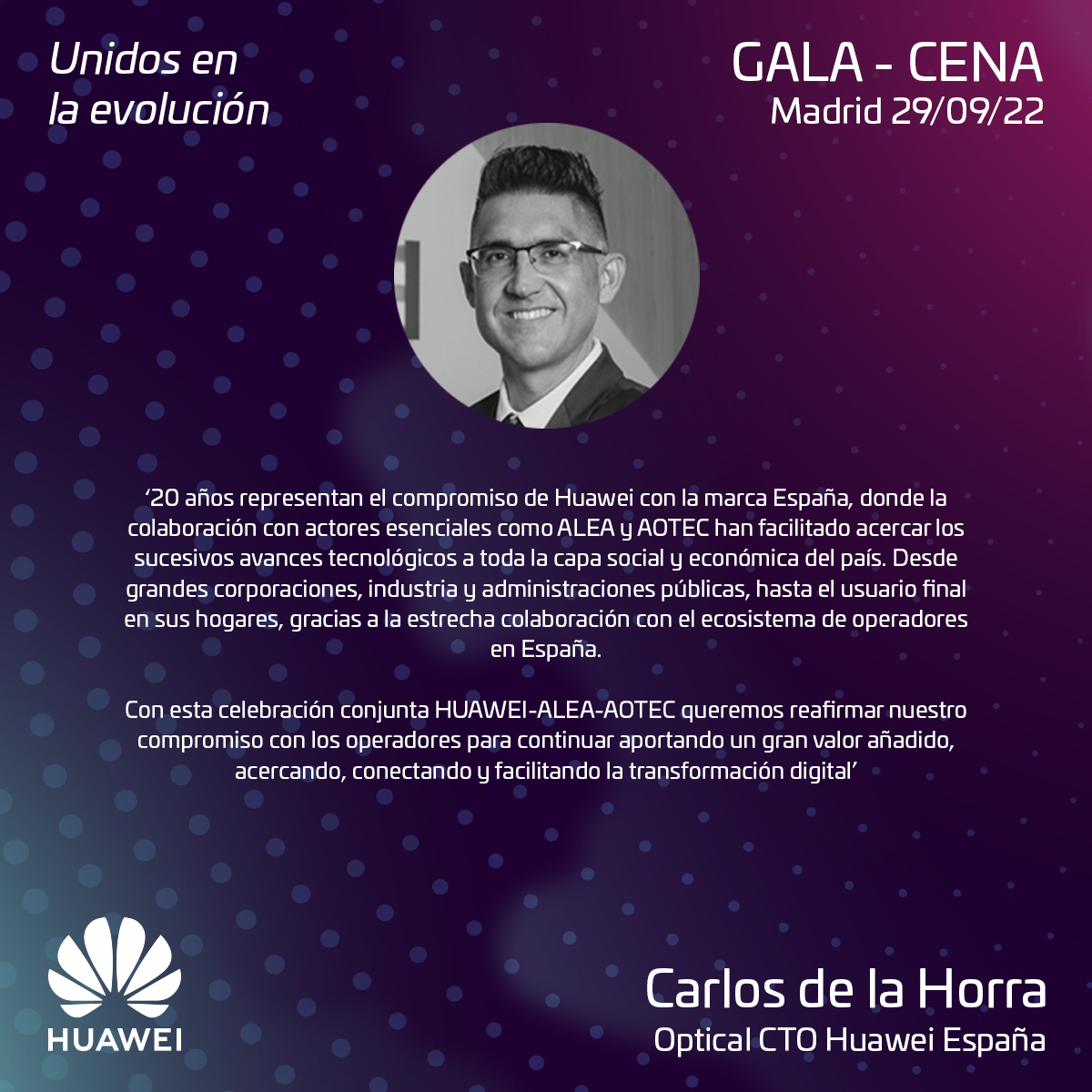 AleaSolucionesS's tweet photo. Sólo quedan 9 días para celebrar el 20 aniversario conjunto de @AleaSolucionesS, @aotec_es y
@HuaweiEmpresas. Una fecha que queremos que quede en el recuerdo como señal de la unión y el compromiso por el desarrollo de nuestro sector. https://t.co/VxIAijV4LK