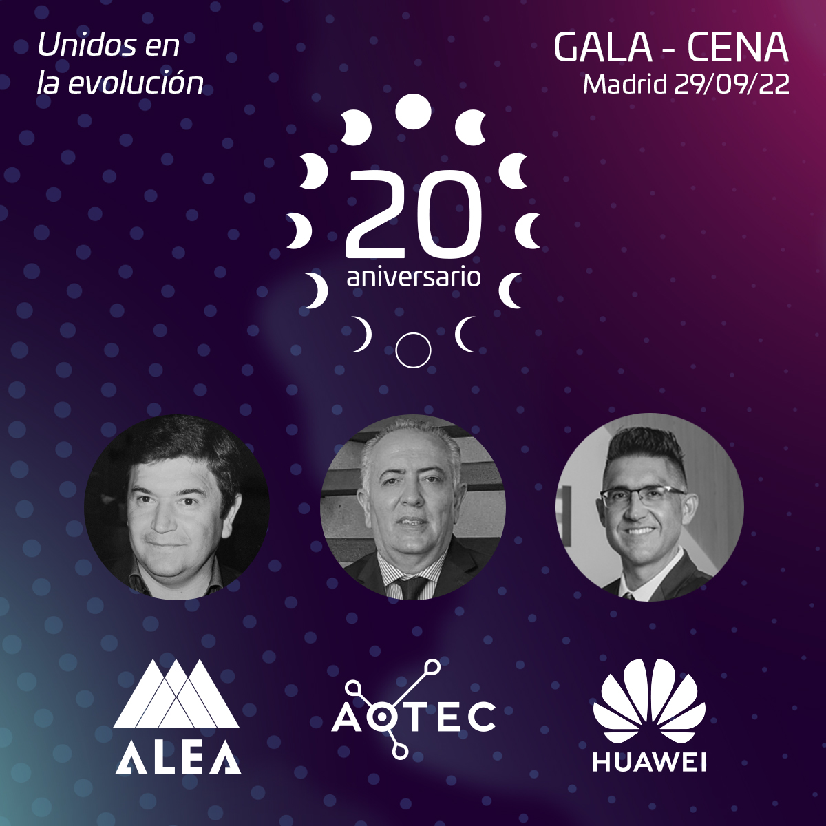 AleaSolucionesS's tweet photo. Sólo quedan 9 días para celebrar el 20 aniversario conjunto de @AleaSolucionesS, @aotec_es y
@HuaweiEmpresas. Una fecha que queremos que quede en el recuerdo como señal de la unión y el compromiso por el desarrollo de nuestro sector. https://t.co/VxIAijV4LK