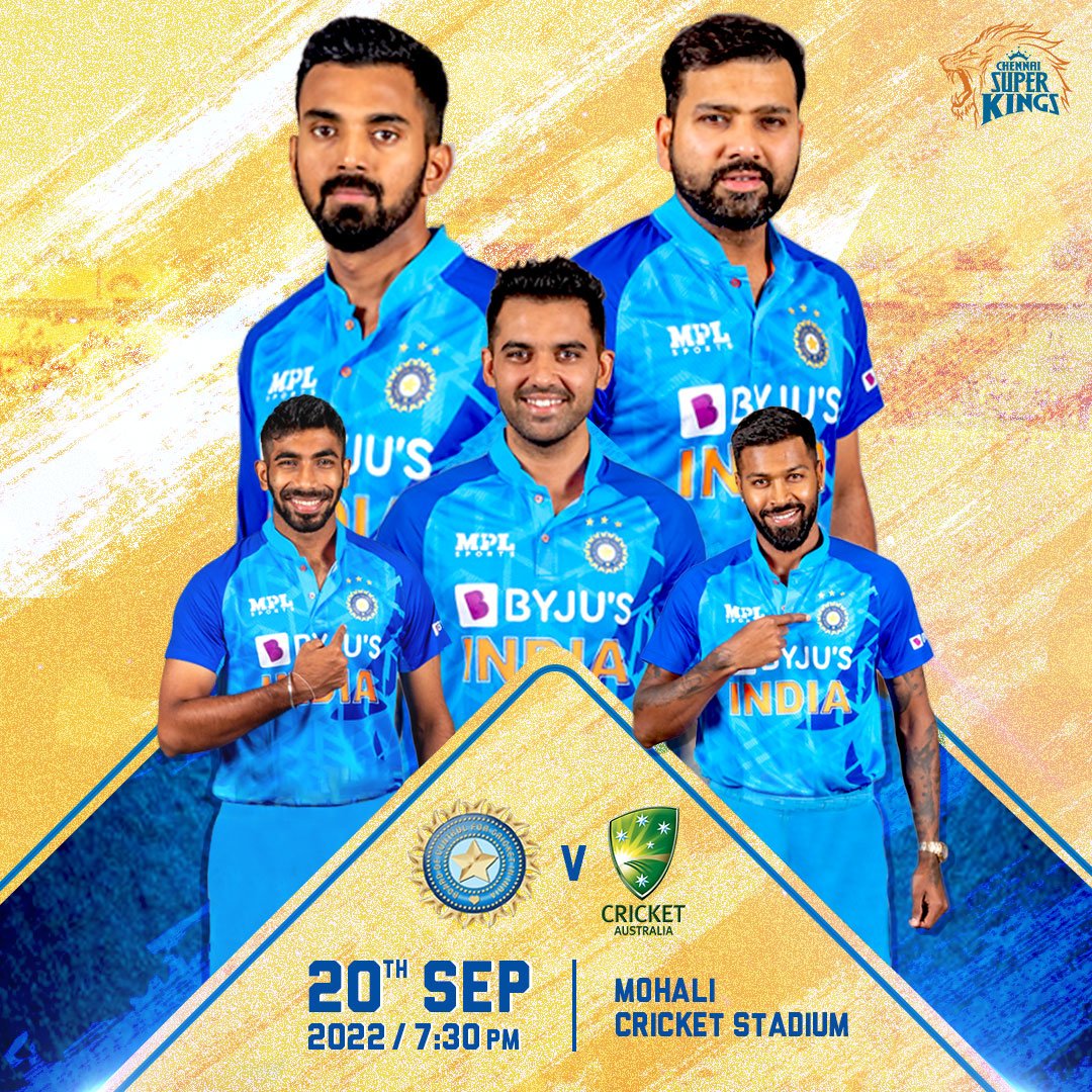 ChennaiIPL's tweet photo. Homeboys set for the Aussie Tussle 🥳

#INDvAUS #WhistlePodu 🦁💛 https://t.co/PbOE4G9AOB