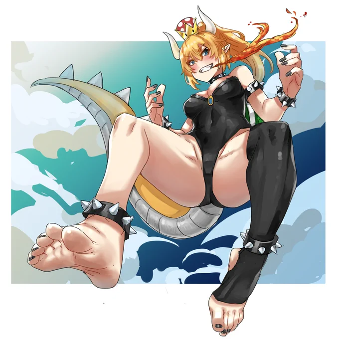 クッパ姫4周年#一日一裸足絵 