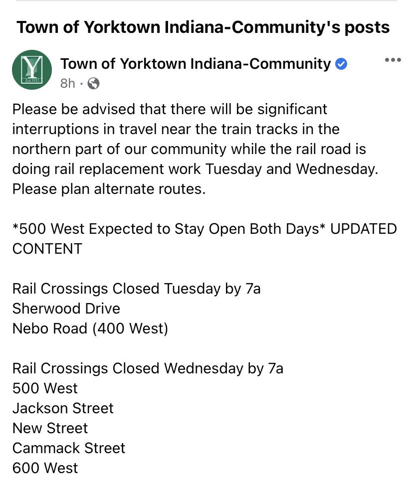 Due to the railroad closings buses are running late. Please be patient as buses are making their way around the closures.