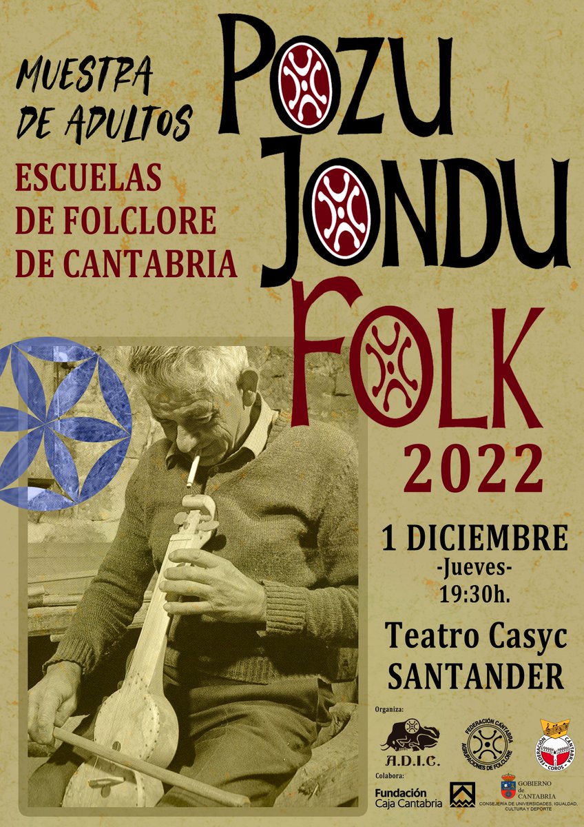 ASOCIACIONADIC's tweet photo. El teatro Casyc en Santander será el escenario nuevamente del Pozu Jondu Folk, el 1 diciembre, a través de una Muestra de adultos de las Escuelas de Folclore de Cantabria. Evento organizado por ADIC, Federación Cántabra Agrupaciones Folclore (FECAF) y Federación Cántabra de Coros https://t.co/2UVq5cR5TX
