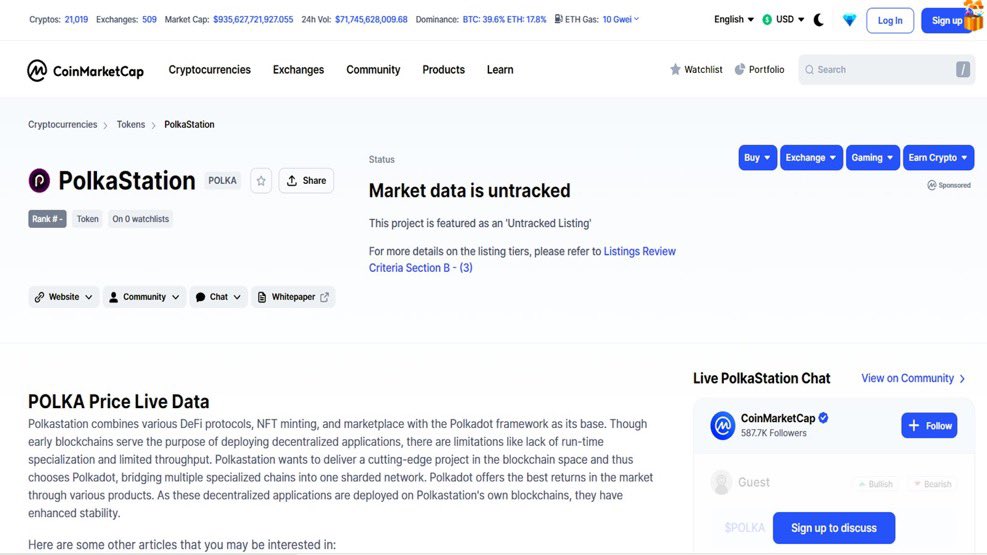 AltGemHunter's tweet photo. 🔥 PolkaStation Officially Listed On CoinMarketCap 🔥

💎 CoinMarketCap: https://t.co/kHmi95YXEw

🚀 Private Sale Starts From Sept 24Th 16:00 UTC 🚀

💹 Private Sale Link: https://t.co/5IETeBrYuu

#POLKAS #Polkastation #BSC #1000xGems #CoinMarketCap #Airdrop #BSCGems #100xgem https://t.co/J0tfhGYeor