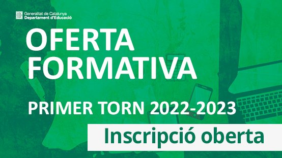 🟢 Docents! Recordeu que teniu oberta la inscripció a l'#OfertaFormativa del primer torn! Consulteu els #cursos que teniu a l'abast, #terminis, criteris d'#adjudicació i procediment d'#inscripció.

📅 Fins al 25 de setembre de 2022
🔗 xtec.gencat.cat/ca/formacio/
#AlsCentres