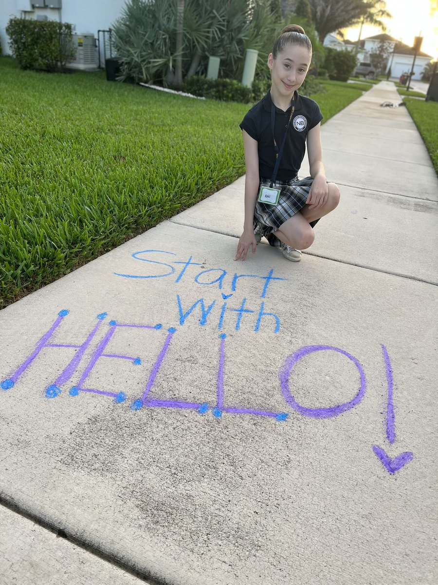 ayel4kindness's tweet photo. I start with hello 💗👋
Hope everyone else does too…including my neighbors #ayelmorgenstern #helloweek #istartwithhello #sandyhookpromise @sandyhook @NBPSEagles #proudeagle https://t.co/4MKyWwCA0D