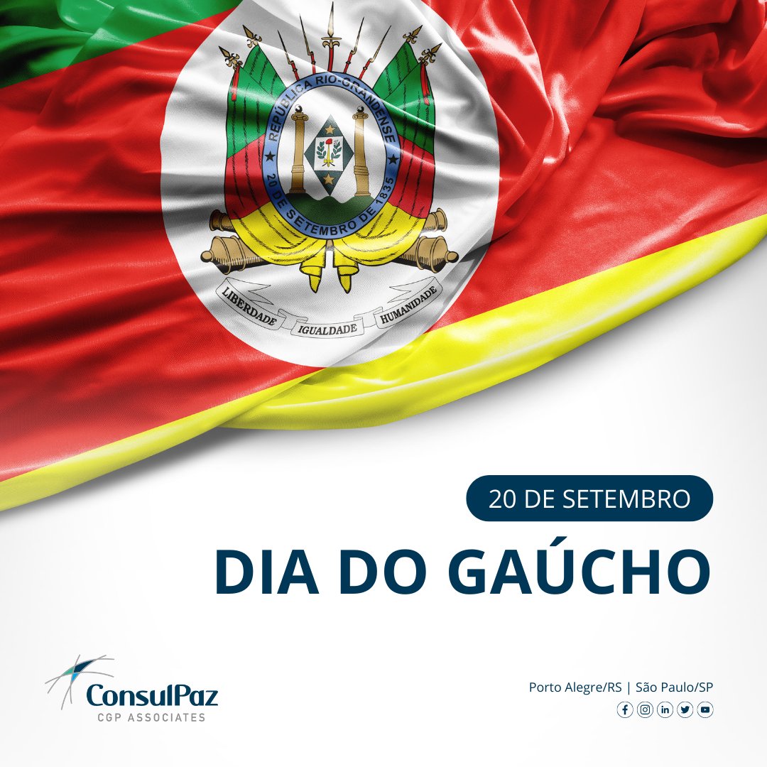 ConsulPaz's tweet photo. Ao povo gaúcho que nos acolhe com tanto carinho, um ótimo feriado!

#consulpaz #business #servicocompartilhado #csc #processos #gestao #negocios #projetos #excelenciaemprocessos #servicos #consultoria #vintedesetembro #20desetembro https://t.co/TLH90KfrC9