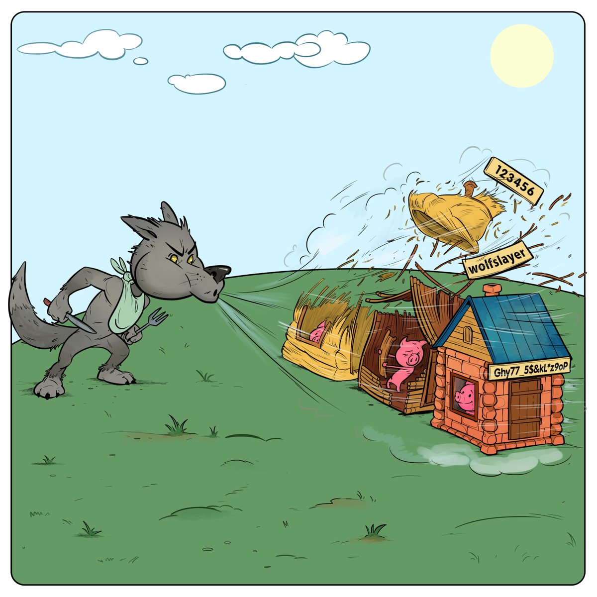 KasperskyES's tweet image. ¿Qué puede enseñarnos el cuento de los tres cerditos sobre la seguridad de tus contraseñas? 🐷🐺

🌬️ 123456
🌬️ wolfslayer
😡 !^4wfd6araMDB[8Yggs775
  
Descúbrelo ➡️ kas.pr/a3u9 
#díamundialdelascontraseñas