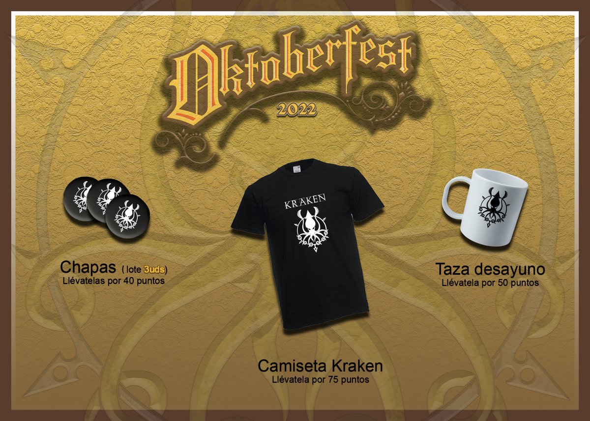 Bueno, pulpillxs, arrancamos las próximas dos semanas, retomando el OktoberFest!
Concursos, ofertas, juegos, música en directo, sesiones, y todo ello rodeado de vuestro "Carné de puntos", que os abrirá la puerta a regalitos que podéis adquirir a medida que consumáis...BIRRA!!