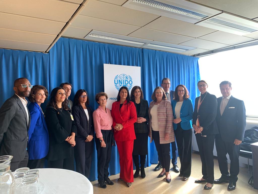 UfMSecretariat's tweet photo. #UfM Expert @Dorangricchia met today with  @UNIDO Director General Gerd Müller and participated in the Women Leadership Forum today in #Vienna - #WLF2022 https://t.co/jG3OumcUct