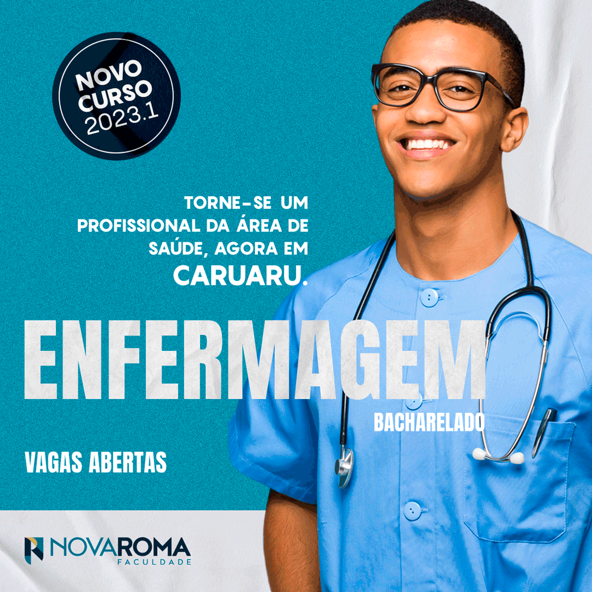 Um curso, como a Enfermagem, que está se renovando no mercado de trabalho, pede a inovação Nova Roma 💙🏛️