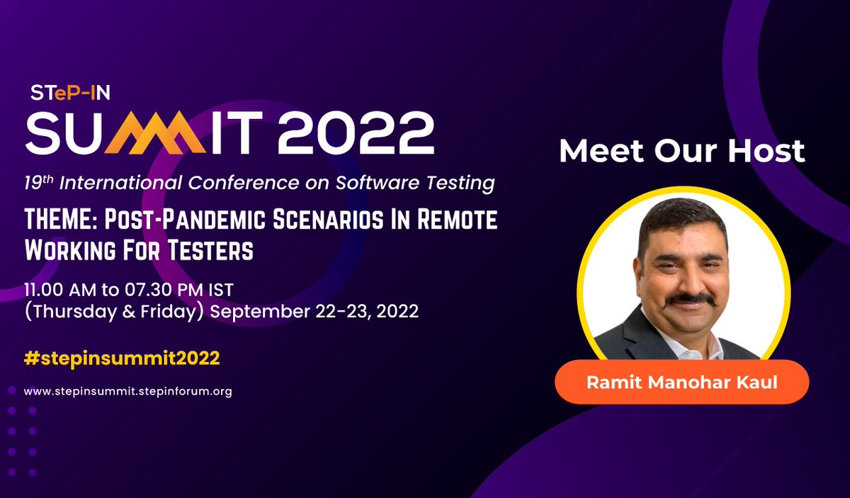 stepin_forum's tweet photo. #STEPINSUMMIT2022 MEET OUR HOST - Introducing our HOST for #Summit2022, @kaultester, CCO, @Verity_Software. 

We can vouch for one thing, he is the BEST at whatever he does. We simply can't wait to hear you live Ramit!

Visit https://t.co/fsRTqzEZxX for every detail

#Emcee #Host https://t.co/WoQM5whEMr