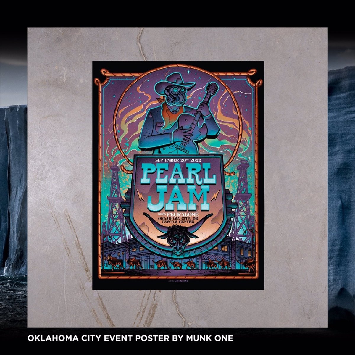 JeffAmentsArmy's tweet photo. #Repost @mrtsurt
γ»γ»γ»
OK City is always an amazing place for a show so we asked our good friend @munk_one to do tonight's print.β
β
Early merch opens at 1pm.β
β
β
#TSURT #PearlJam #PJMerch #EventPoster #RockPoster #GigPoster https://t.co/7IzMXq0dkO