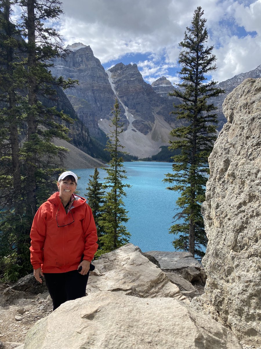 Wow Mother Nature has outdone herself!  Morraine Lake in Banff National Park, from top of Rockpile Trail ❤️🇨🇦🏔
