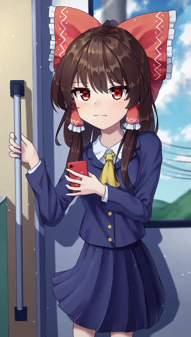 学生服の霊夢さん 