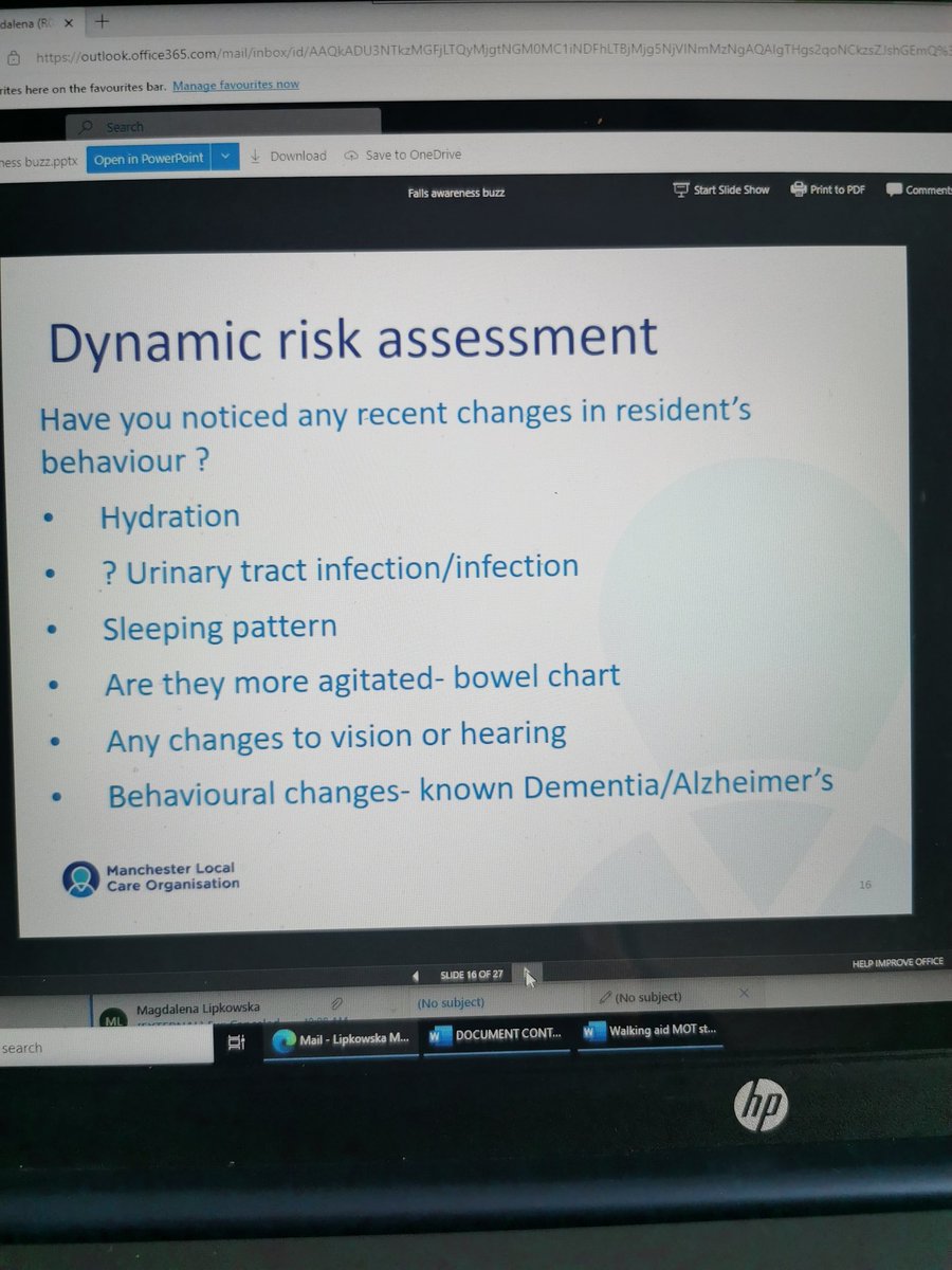 As a part of #FallsAwarenessWeek
Natalia & Rachel (AHPs,physios)  delivered a Falls Prevention Talk to Wellington Care Home highlighting falls risk factors and adequate measures that could be put in place to keep patients safe
@mcrlco @TracyWa85424040 @caomha_preston #ThinkFalls