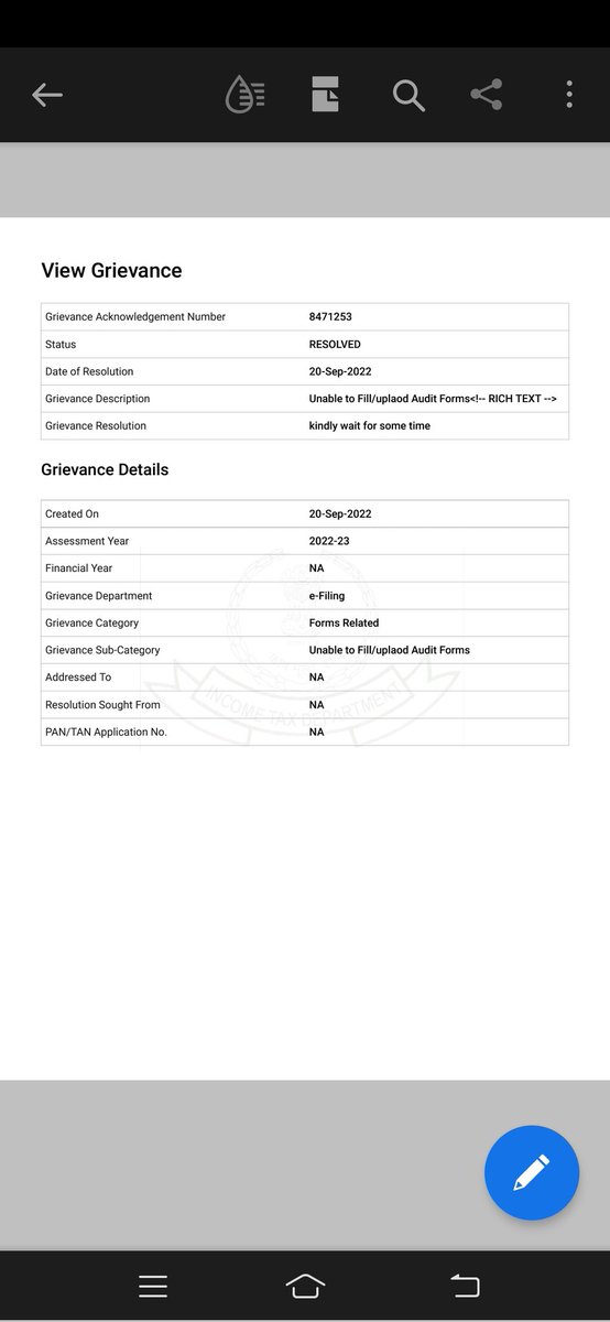 CJiruwala's tweet photo. After uploading json and profit loss balance sheet clicking submit button is not working and field grievance and get reply wait for some time this time consume from morning to till evening but some time is fill like time pass reply from this type 
@IncomeTaxIndia @CA_AmitShah https://t.co/5W0N0D67qP