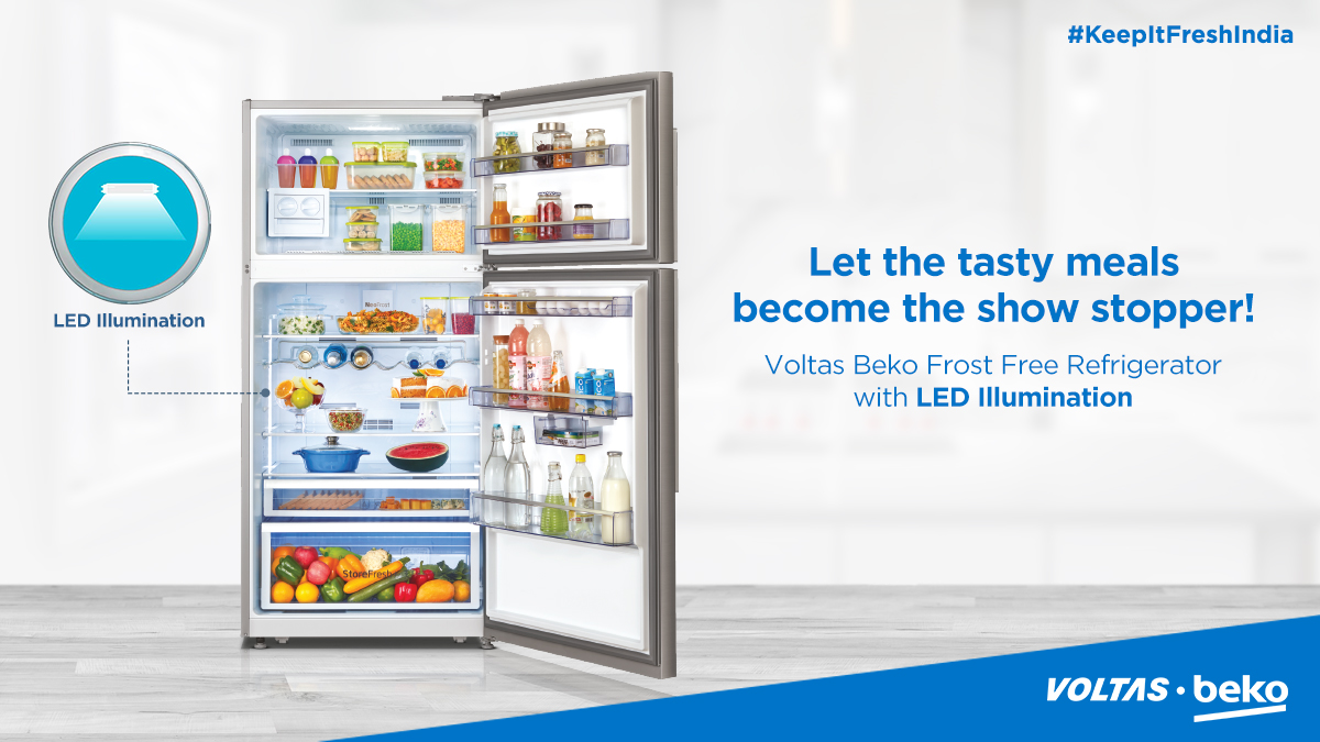 VoltasBeko's tweet image. Voltas Beko introduces the Frost Free Refrigerator with LED Illumination, which provides excellent lighting inside the refrigerator while not heating up!

Buy Now: bit.ly/3qRXnmI

#KeepItFreshIndia #FrostFreeRefrigerator #LEDIllumination #NewLaunch #MadeInIndia