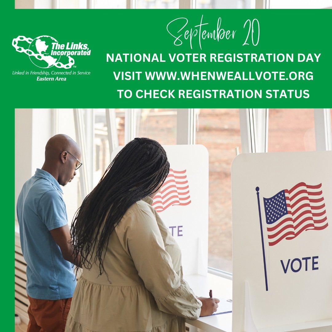 According to the U.S. Census data from 2020, as many as 1 in 4 eligible Americans are not registered to vote. 

National Voter Registration Day wants to make sure everyone has the opportunity to vote!

Visit whenweallvote.org to check your registration status!

#ealinks