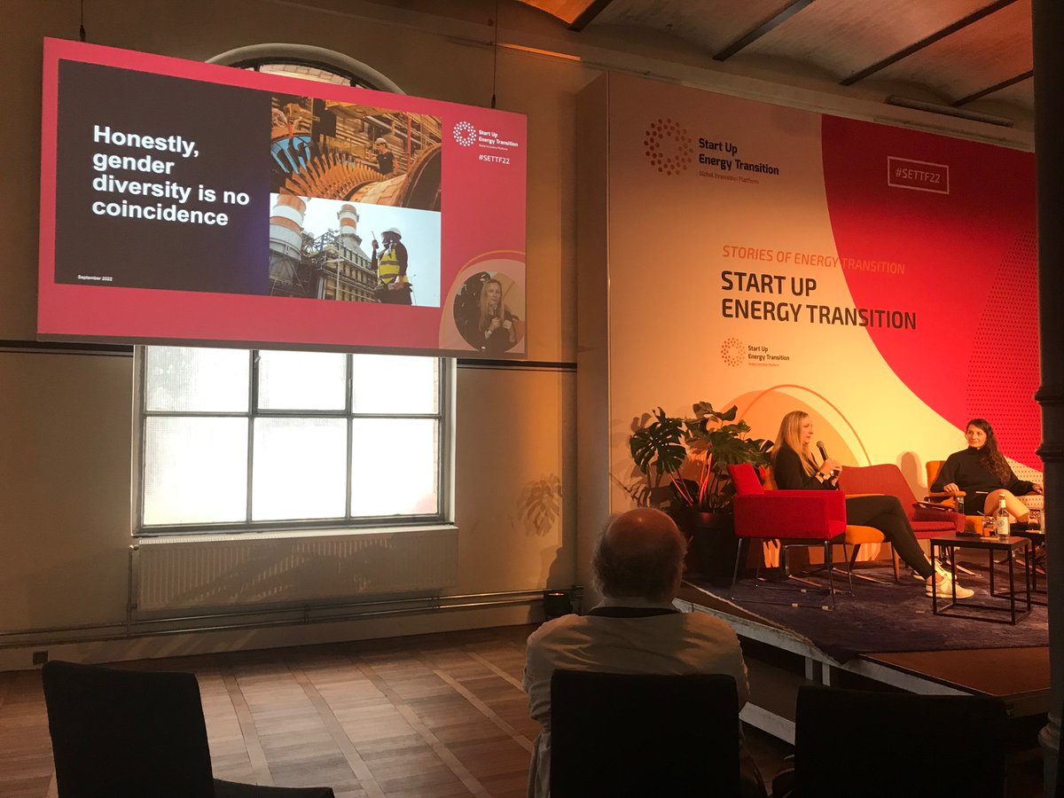 GarrigouAnneSo's tweet photo. On the topic of supporting female founders and entrepreneurs in climate tech: “Gender diversity is no coincidence” #SETTF22 @dena_news https://t.co/fyyNIQgvC4