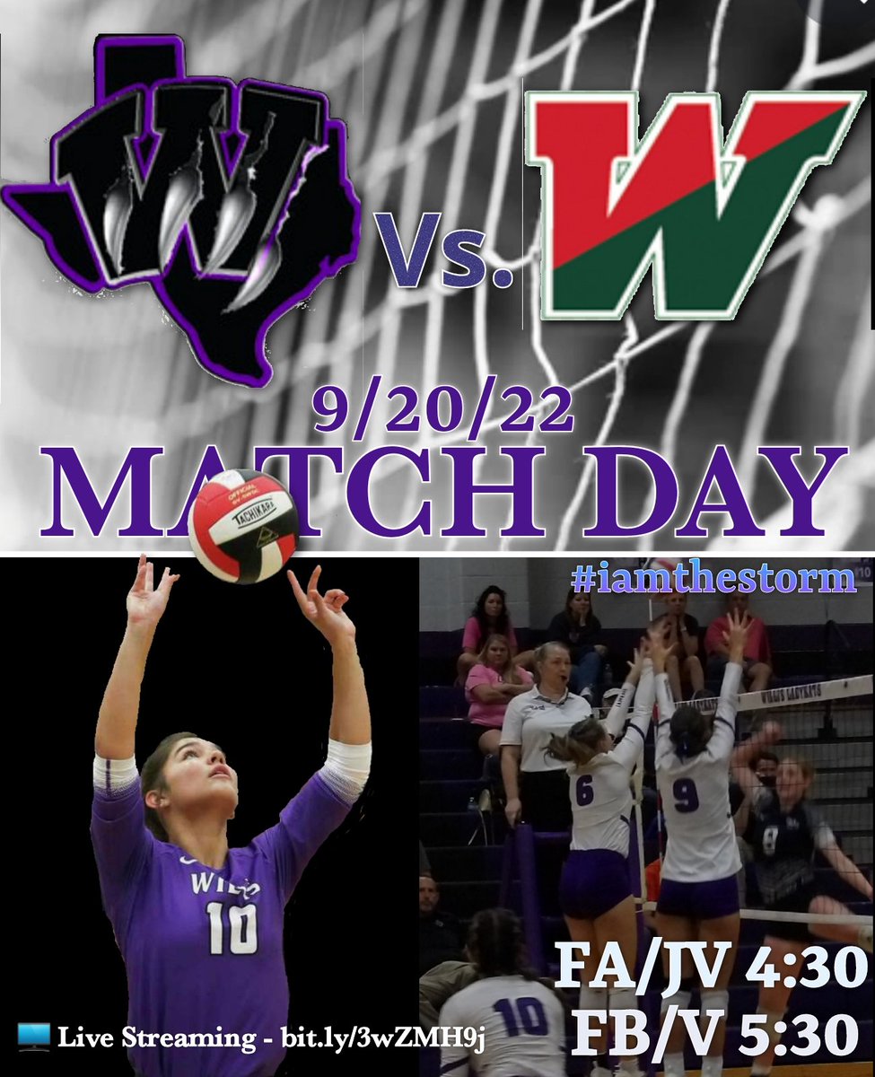 Christa_08VB's tweet image. Its Match Day. Come support us in person or stream live to watch us online. Either way its going to be a good one. Let's Goo
📅 Tue, Sept 20 | 5:30 PM 
🖥️ Live Streaming - bit.ly/3wZMH9j
@WillisVball @Willis_HS_TX
 #4thedub #recruitwillis