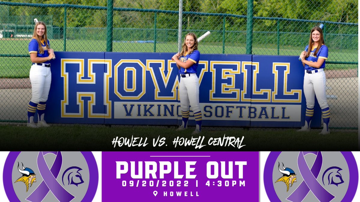 FHVikings's tweet photo. Today is the day! It is Purple Out Game SB @ The H! Another Howell community event for a great cause! Come out & support our 13-3 Vikings! Grab dinner from the Street Dogz food truck & support the Purple Out Game! If you can't make it, watch it live here - https://t.co/wtDRPsgnnZ https://t.co/745aH2Wxjr