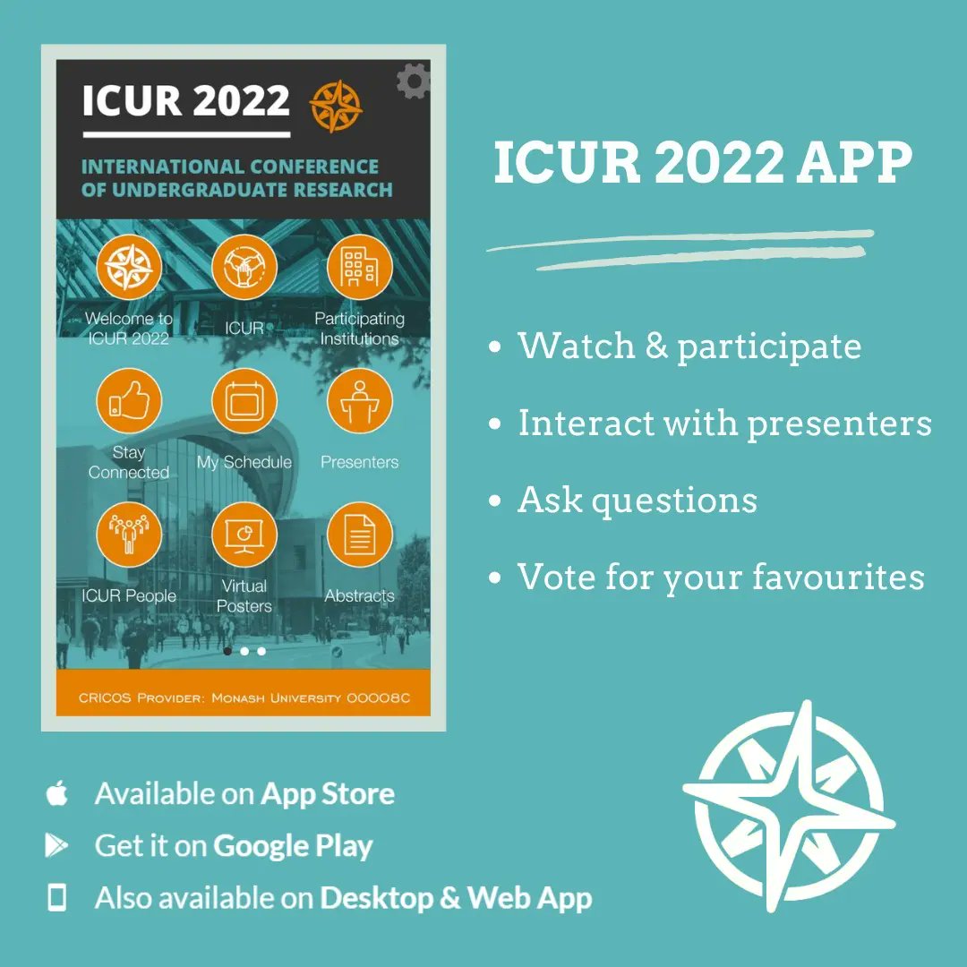 International Conference of Undergraduate Research (@icurstudents) on Twitter photo Exciting news!! 
The ICUR App is now ready for download for ICUR 2022. Please download and register with the App if you would like to attend the conference virtually! 🤩
We can't wait for ICUR 2022 to start. See you very soon! ✨
#ICUR2022 Exciting news!! 
The ICUR App is now ready for download for ICUR 2022. Please download and register with the App if you would like to attend the conference virtually! 🤩
We can't wait for ICUR 2022 to start. See you very soon! ✨
#ICUR2022