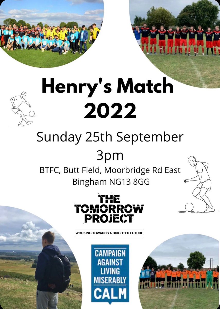 lifevssuicide's tweet image. Henry James Campbell sadly took his own life on 25/09/2018

The Henry Campbell Charity Football Match runs every year on this date, to raise money for ourselves &amp;amp; @theCALMzone. This year we will be attending!

Suicide is preventable. Let’s continue to believe this &amp;amp; create hope.
