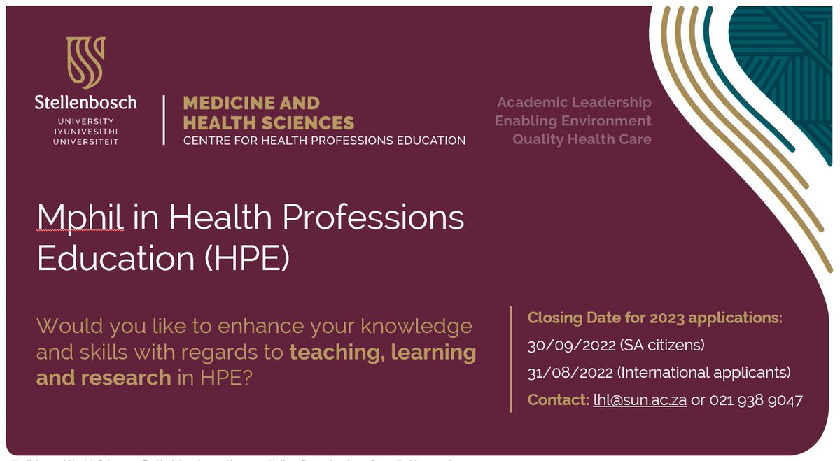 dhpesu's tweet photo. Would you like to enhance your knowledge and skills with regards to teaching, learning and research in HPE? Apply for the MPhil in HPE 2023. https://t.co/QUJ3g9tUeZ https://t.co/7uPmqFbEgi
