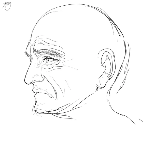 待て待てお爺描くのクソむずい 