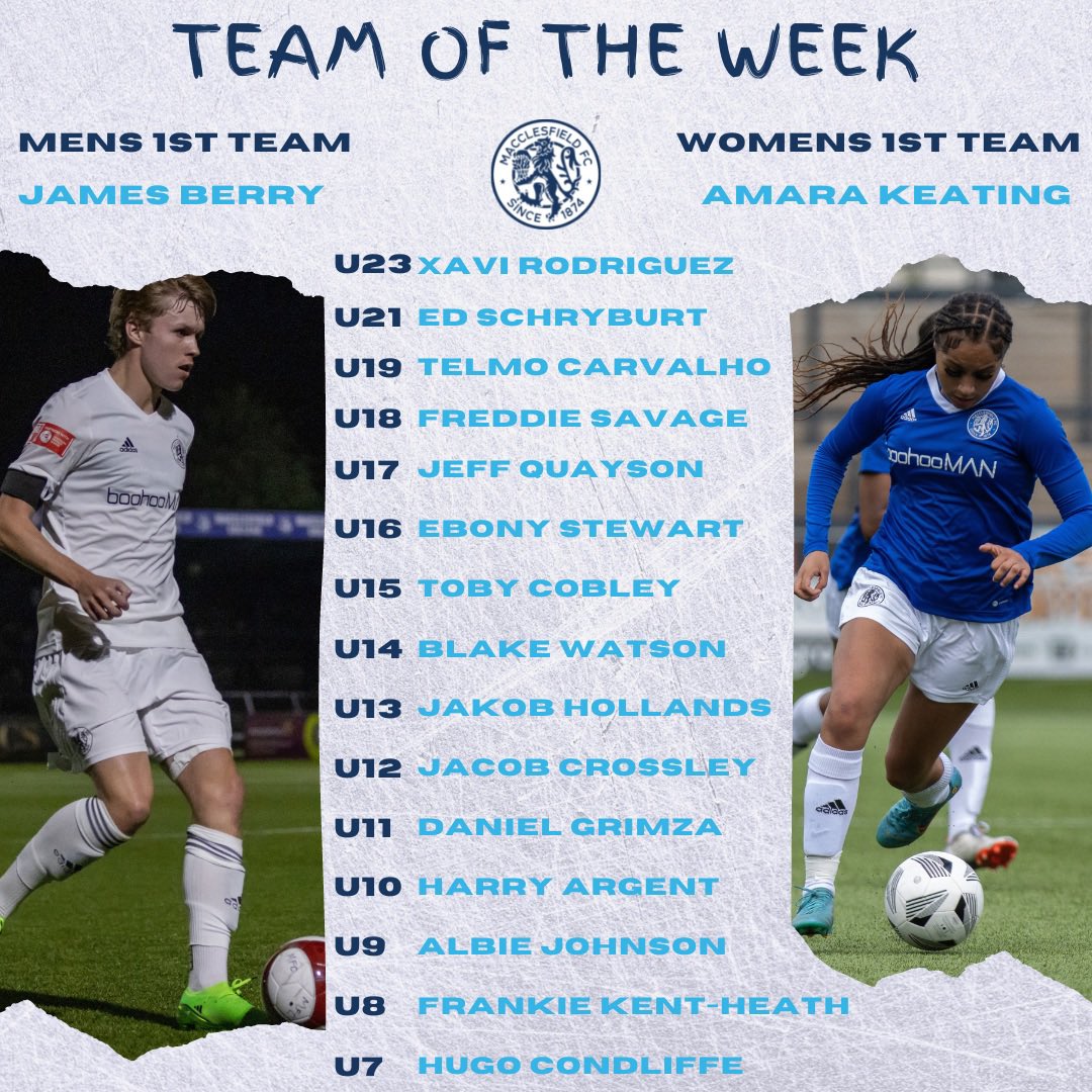 ⚽️| Here is this week’s Macclesfield FC TOTW!!