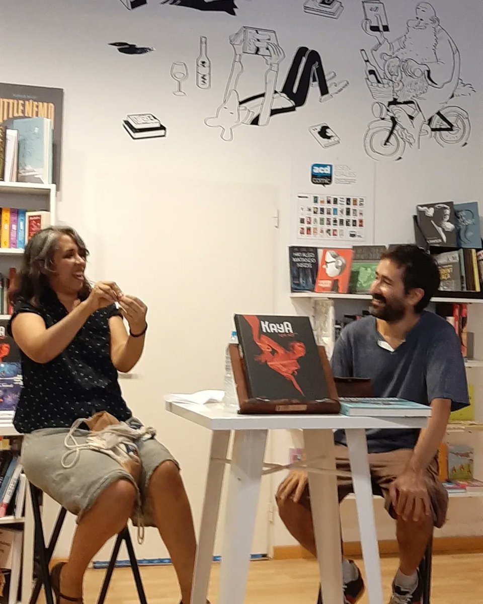 EduMcGuinness's tweet photo. El pasado día 8 se presentó #kaya lo nuevo de @luisnct ambientado en el universo de #wahcommo (aunque su lectura puede ser independiente) editado por @Astiberri en la @LibBartleby con @juliacejas_art https://t.co/lBMUjt1X4S