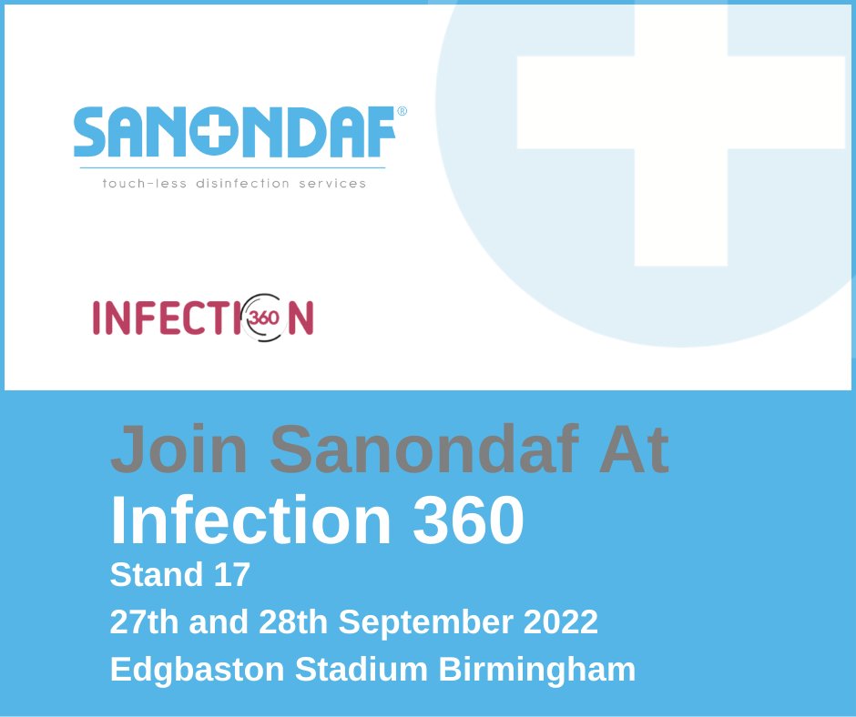 Sanondaf's tweet photo. The Infection 360 exhibition is just over a week away! 

We will be at stand 17, find out what’s #trending in infection prevention &amp; control. 

Join us at Edgbaston Stadium, Birmingham on the 27th and 28th of September to learn more out innovative Sanondaf technology. https://t.co/bdCdqK0xJU