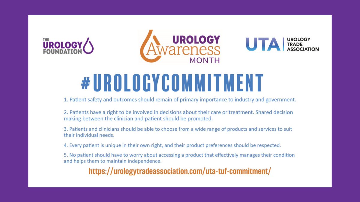 TUF_tweets's tweet photo. Together with the Urology Trade Association, we are committed to champion the rights of patients to have access to the products and services they need to help manage their condition. To support and sign our commitment visit https://t.co/YJH2iir1ry #urologyhealth #UAM22 #UTA #TUF https://t.co/ihIWf2UvuL