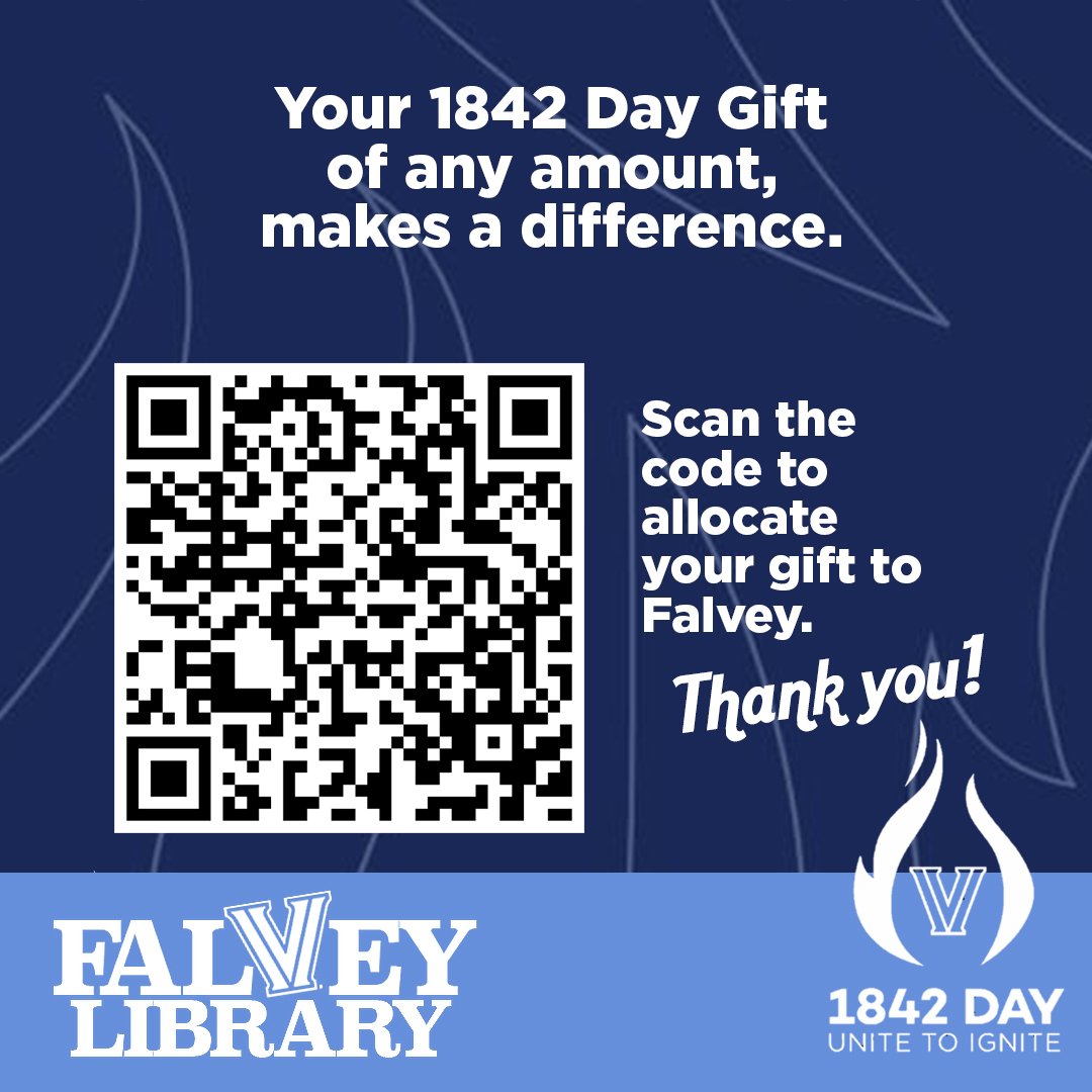 FalveyLibrary's tweet image. 1842day.villanova.edu/campaigns/falv…
#1842Day #NovaNation #FalveyLibrary #VillanovaLibrary