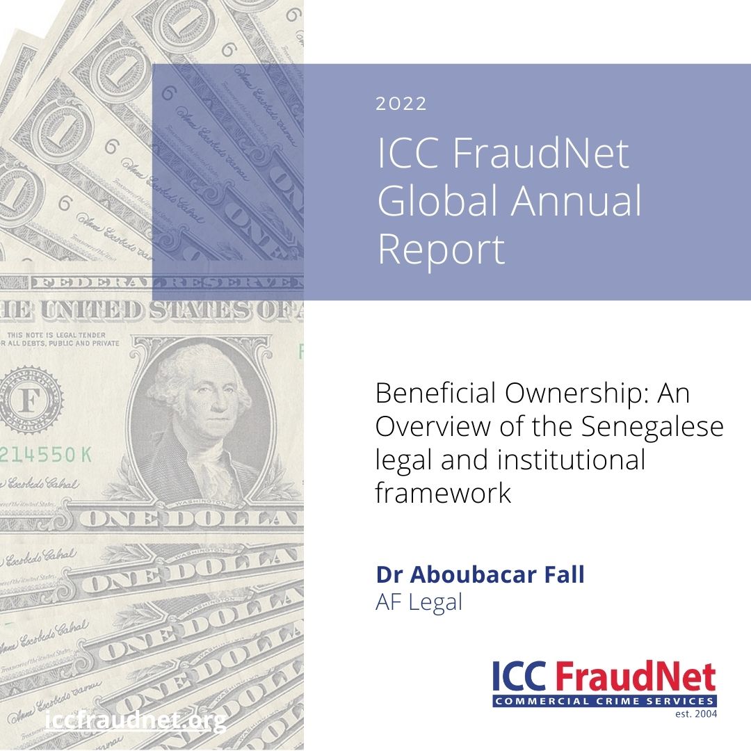 ICCFraudNet's tweet photo. Dr Aboubacar Fall provides an overview of the new Senegalese legal & institutional framework which aims at bringing transparency in the business field while achieving other objectives such as #preventingfraud & fighting #moneylaundering
Read more here: https://t.co/uDFnFFbK4G https://t.co/4H6bCXrooq