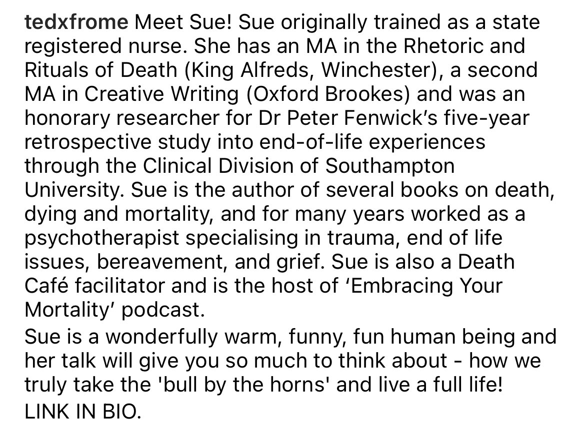 Sue Brayne is one of our #TEDXFrome speakers on 9th October 2-6pm <a href="/MerlinTheatre/">Merlin Theatre</a> #frome why not join us for ‘Local ideas worth spreading’ ticketsource.co.uk/whats-on/frome… 

#TEDTalks #frome #somerset