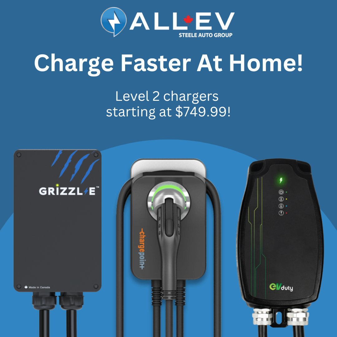 AllEVCanada's tweet photo. ⚡Charge your #electricvehicle faster at home with a #Level2 Home Charger. We carry a variety of home chargers from @ChargePointnet, @UnitedChargers &amp; #EVDuty starting at just $749.99!

Shop now: https://t.co/IjFAbhuU03

Your Trusted Destination for Everything EV!© https://t.co/7pEcGJ1Z3V