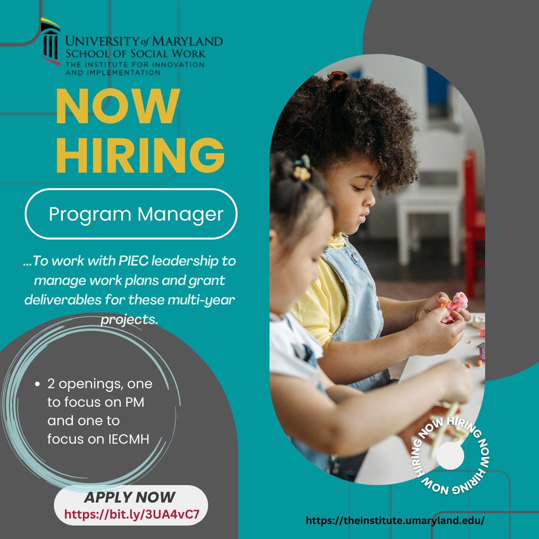 MdPyramid's tweet photo. Interested in working with the Maryland Pyramid Model Team? We are seeking talent to join us in our mission of supporting Maryland's children. Check out out the links in each posting to learn more!
#Nowhiring #MDPyramidModel https://t.co/jj8ZijQuDb