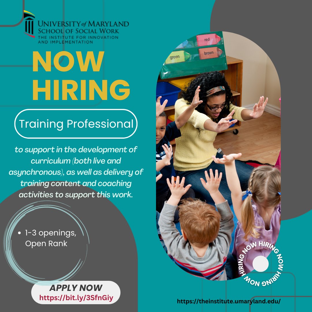MdPyramid's tweet photo. Interested in working with the Maryland Pyramid Model Team? We are seeking talent to join us in our mission of supporting Maryland's children. Check out out the links in each posting to learn more!
#Nowhiring #MDPyramidModel https://t.co/jj8ZijQuDb