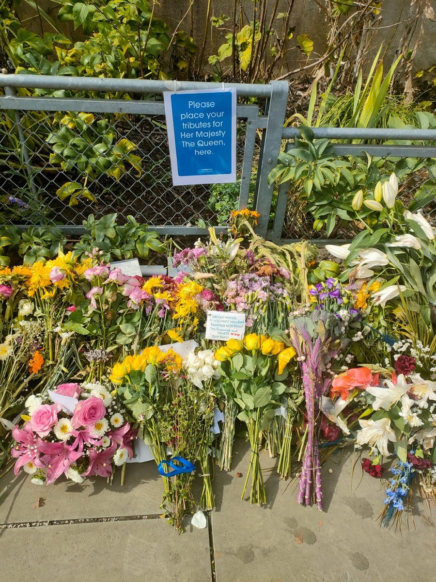 Today is the last day to sign the book of condolence at City Hall, which will be closing at 4pm, as well as to leave flowers. 

This afternoon, the Sheriff, Deputy Lord Mayor, and Reverend Naomi Tuma from St Peter Mancroft will be giving a blessing to the floral tributes.