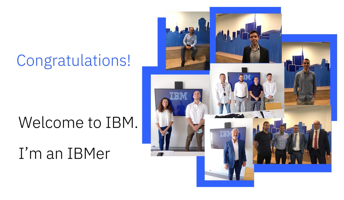 🎊 Benvenuti in IBM Italia a tutti i nostri nuovi colleghi! 
 
🚀 Comincia un viaggio ricco di stimolanti sfide e progetti innovativi per costruire insieme il futuro

#LetsCreate #IBM