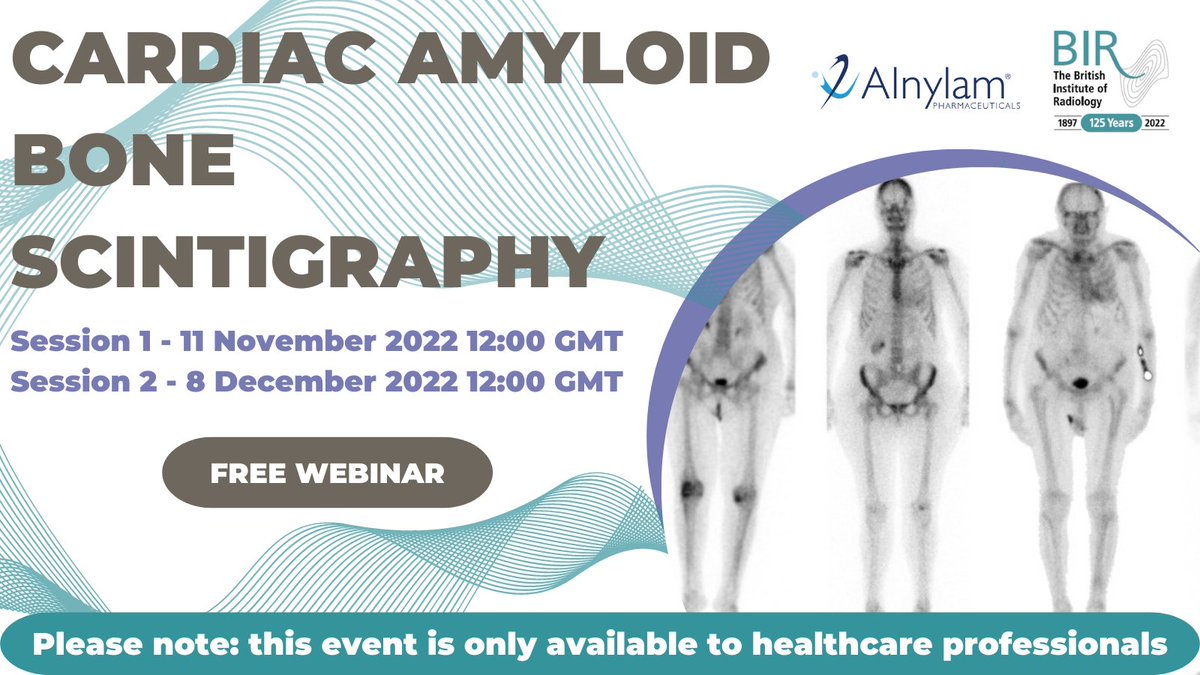 BIR_News's tweet photo. We are excited to announce that we are collaborating with @Alnylam to bring you two free webinars on ‘Cardiac amyloid bone scintigraphy’! Find out more and register online today! https://t.co/THTfUPG0Fy Please note: this content is for Healthcare Professionals only https://t.co/NRH6PMmwwL