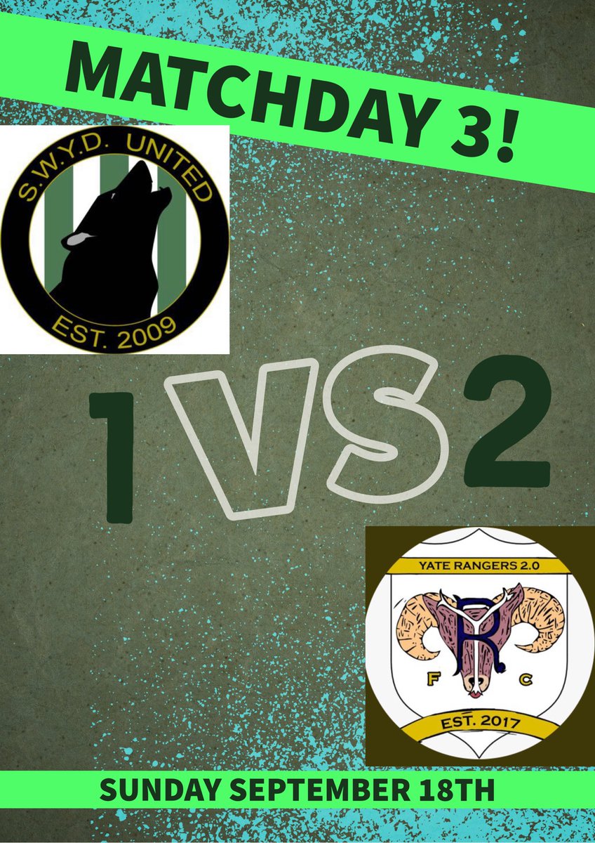 Matchday 3! 
A very resilient <a href="/YateRangers/">Yate Rangers</a> team, hold on to a 2-1 win to take all 3 points. Disappointing result for SWYD, onto the next. 
Motm - <a href="/bengradyyy/">Ben Grady</a> 
Donkey- <a href="/mattwebley1/">mattwebley</a> for a long awaited return from injury only to last 10 mins 🐴