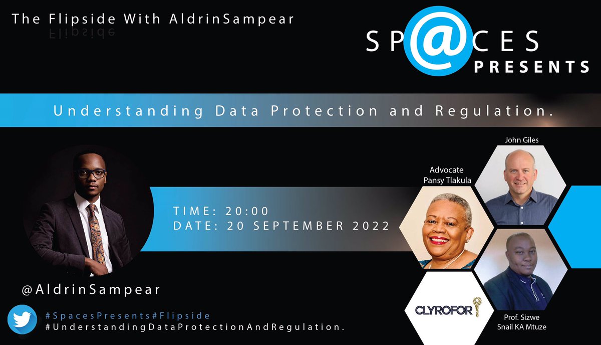 Data is the new oil.

How much of yours are you giving away? Is it protected and how are we all affected by privacy &amp; data protection Laws.

We're Understanding Data Protection and Regulation on #TheFlipside with <a href="/AldrinSampear/">Aldrin Sampear</a> at 8PM.

<a href="/johngiles/">John Giles</a> <a href="/Snailattorneys/">Snail Attorneys Inc</a> <a href="/ClyroforSA/">Clyrofor</a>