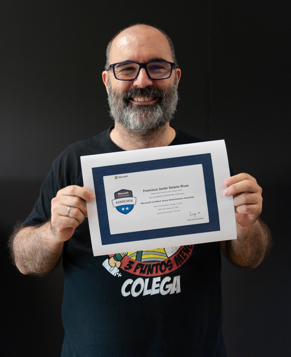 Med_Interactiva's tweet photo. ¡Misión cumplida, Paco Solano! ✅

Nuestro Analista de Sistemas ha conseguido la certificación @Microsoft Azure Administrator, dentro de su plan de desarrollo en MI

¡Enhorabuena y gracias por crecer junto a nosotros y hacerlo siempre con una sonrisa! 👏😀

#MicrosoftCertified https://t.co/UCjwHbtD8M