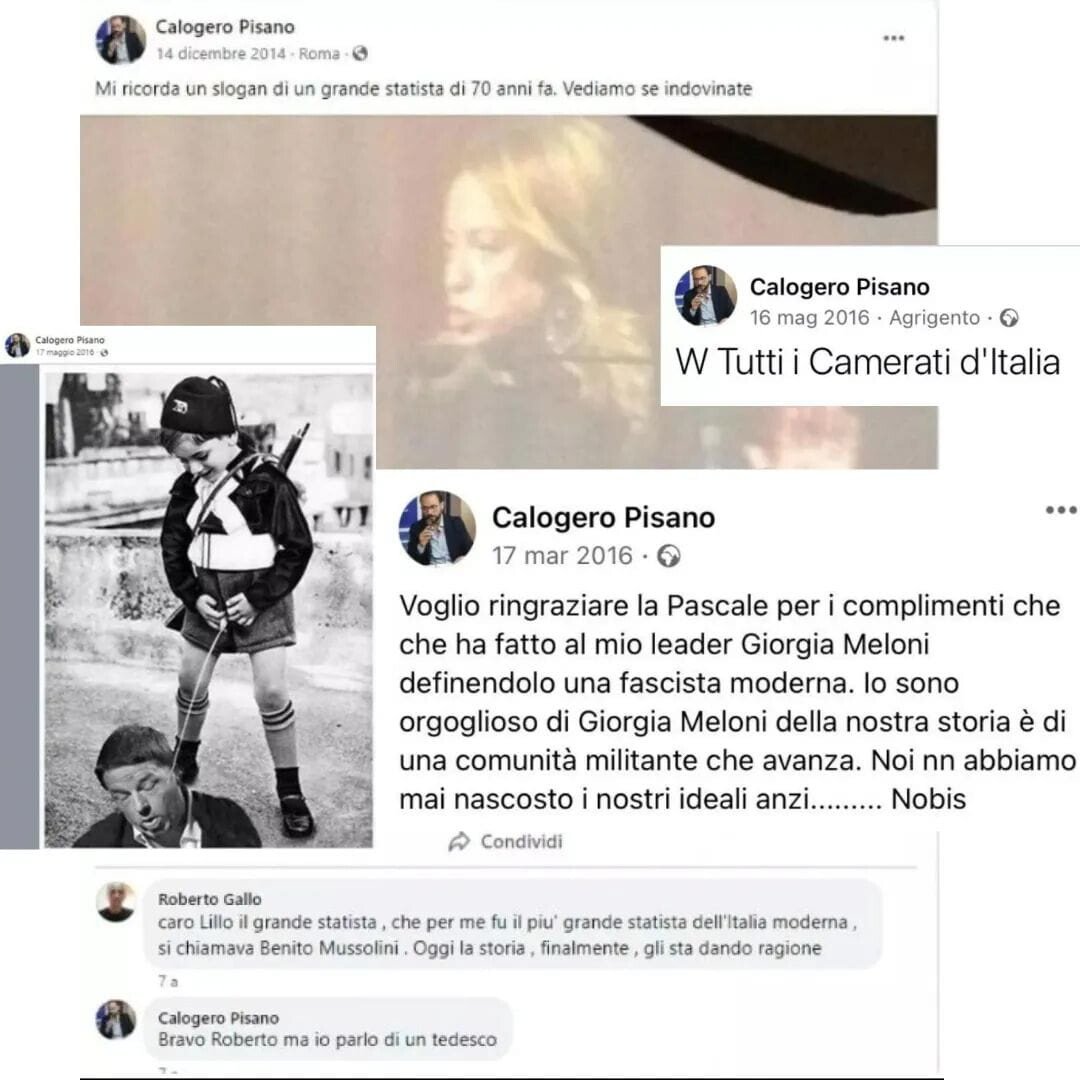 PSDI_IT's tweet photo. Il camerata #CalogeroPisano rimanga fuori dalla #Camera

Mario Calì, Presidente Nazionale del #PSDI: "Inammissibile che un ammiratore di Adolf Hitler possa entrare in Parlamento. @FratellidItalia ha un gravissimo problema con la propria classe dirigente".

https://t.co/1AMgGtxLeK https://t.co/zz1OFYYLLt